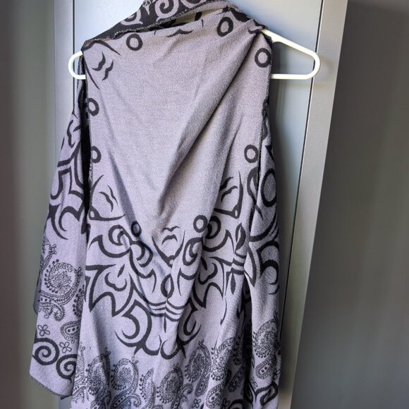 Reversible super soft poncho - clack and gray - Picture 4 of 6